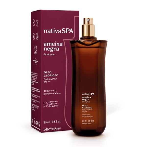 Óleo Glorioso para Corpo e Cabelo Nativa SPA Ameixa Negra, 200ml