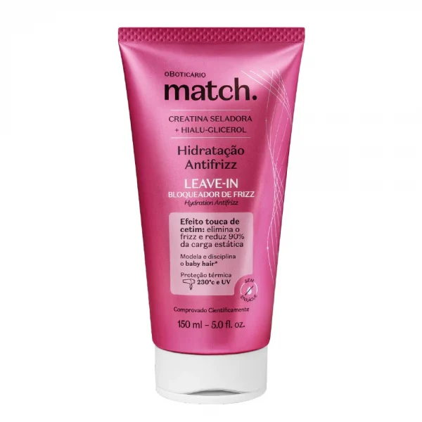 O BOTICARIO MATCH LEAVE-IN HIDRATAÇÃO ANTIFRIZZ 150ml