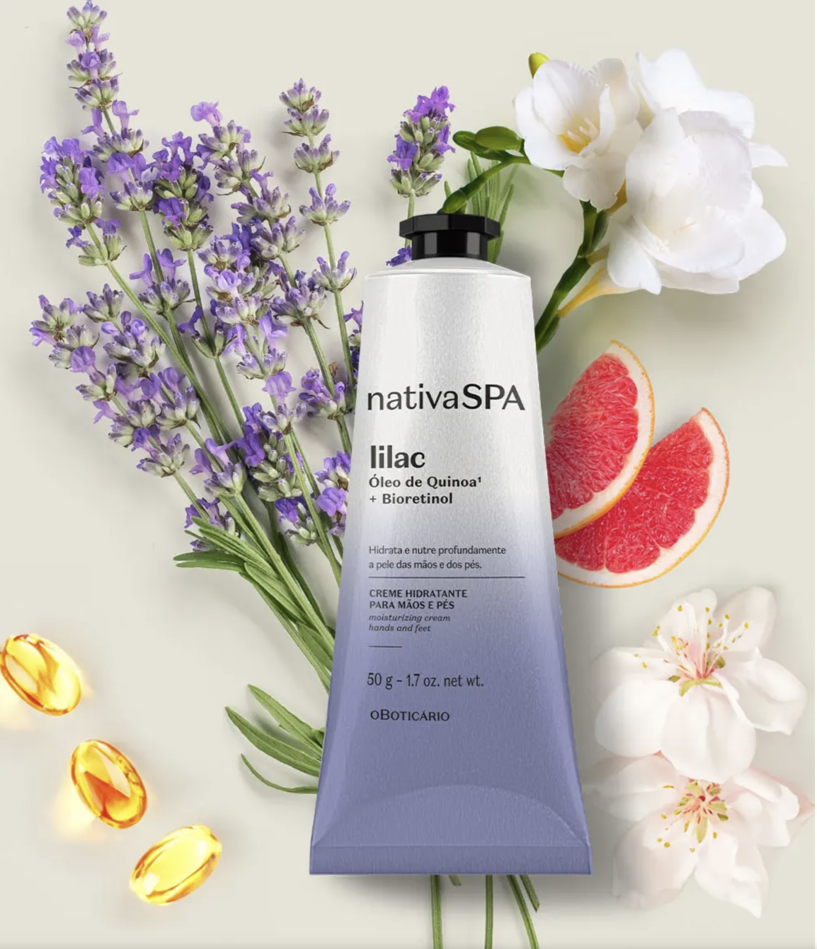 Creme Hidratante Para Mãos e Pés Nativa Spa Lilac 50g