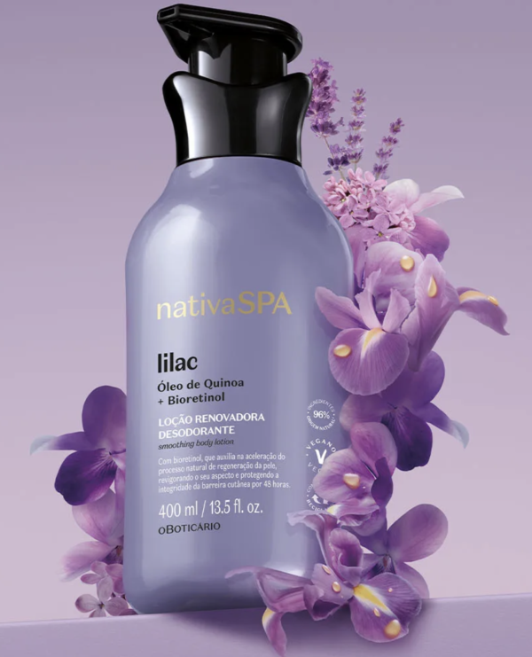 Loção Renovadora Desodorante Hidratante Corporal Nativa Spa Lilac 400ml