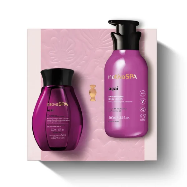 COFFRET NATIVA SPA AÇAÍ - Loção Corporal Hidratante, 400ml + Óleo Hidratante, 200ml