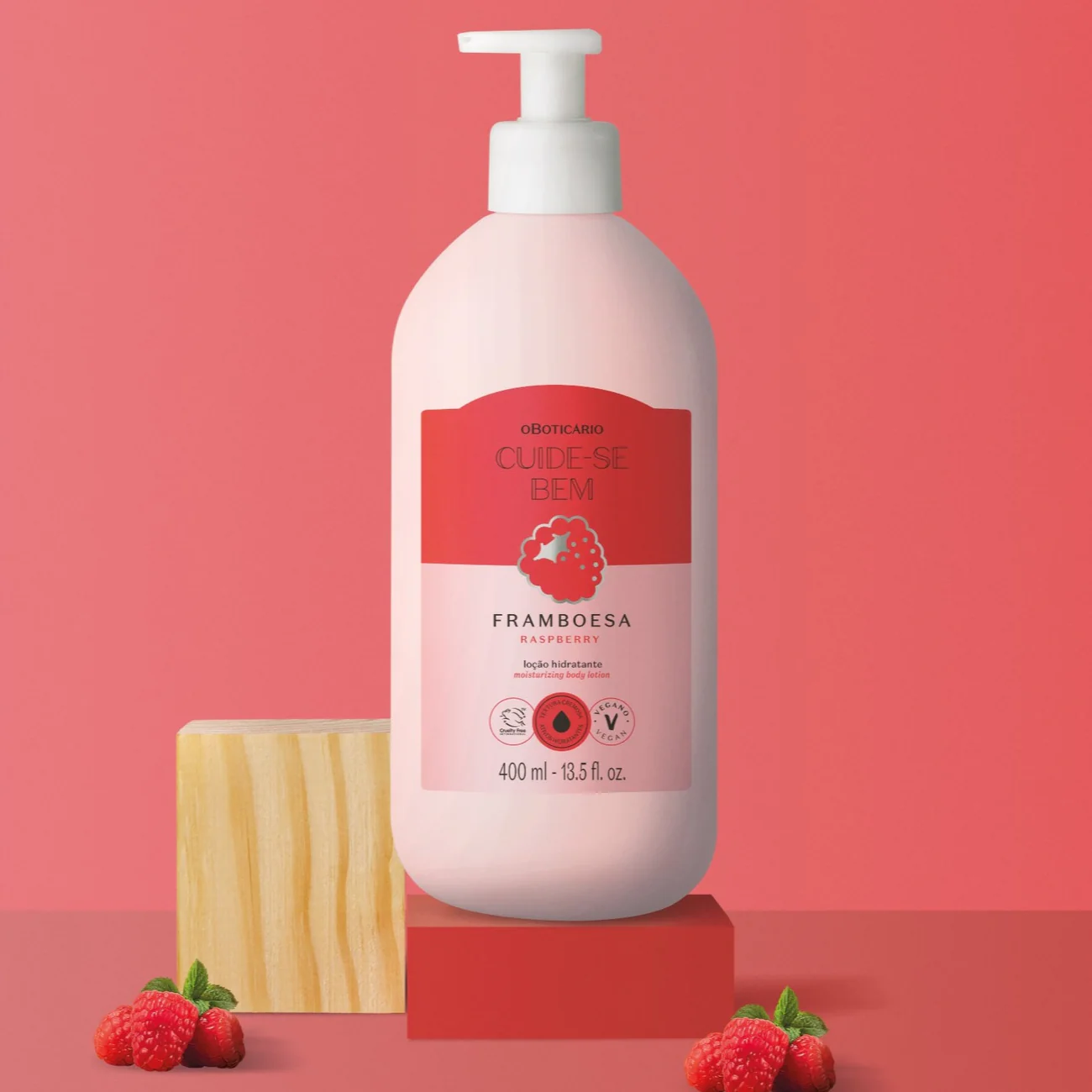 LOÇÃO HIDRATANTE CORPORAL CUIDE-SE BEM FEIRA FRAMBOESA, 400ML
