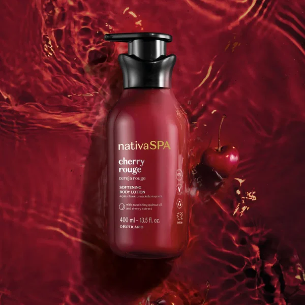 LOÇÃO CORPORAL AVELUDADA NATIVA SPA CEREJA ROUGE 400ML - Image 3