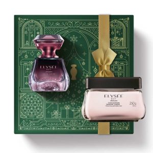 Kit de Natal Perfume Elysée Nuit, Elysée Nuit Eau de Parfum, 50ml+Creme Hidratante Acetinado Elysée Nuit, 250g