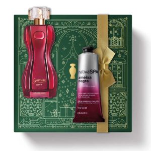 Kit de Natal Perfume Glamour Diva Eau de Toilette, 75ml + Creme de Mãos Nativa Spa Ameixa Negra, 75g