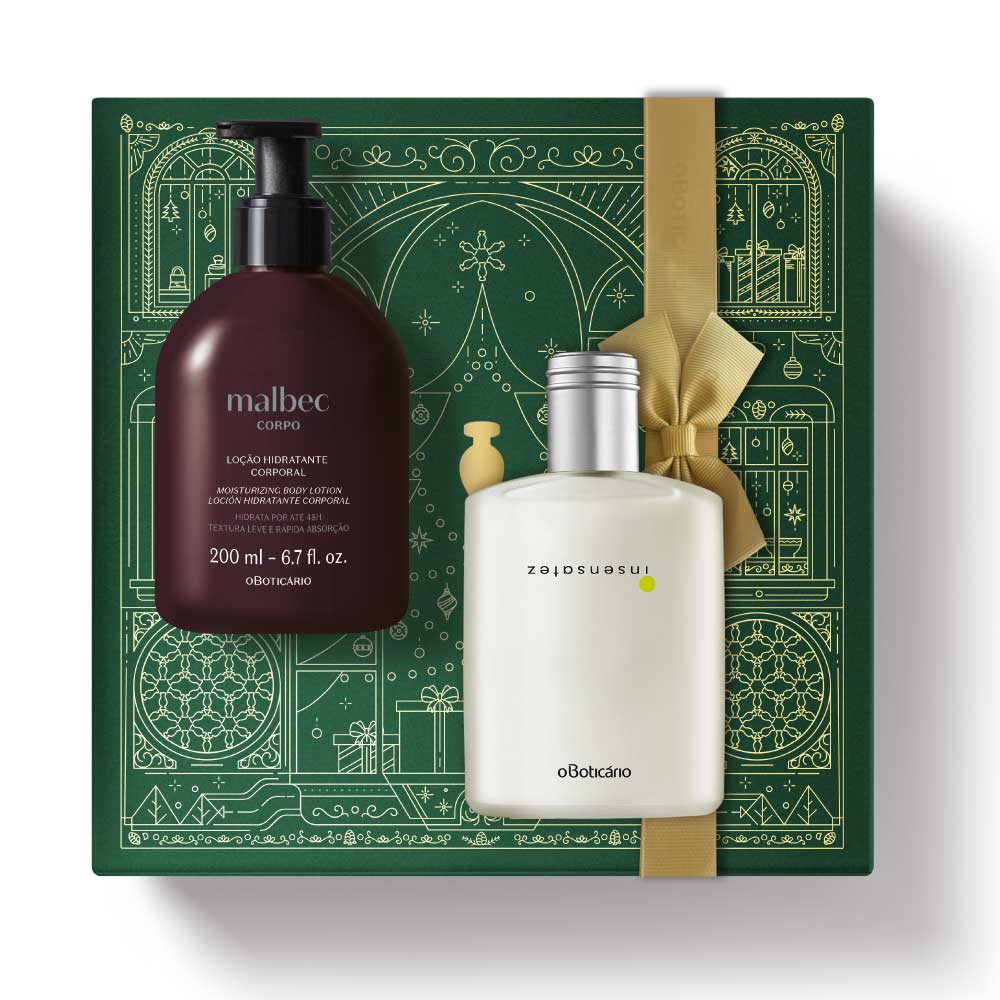 Kit de Natal Perfume Insensatez Eau de Toilette, 100ml+ Malbec Loção Hidratante Corporal Malbec, 200ml