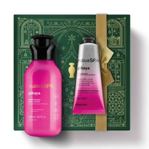 Kit de Natal Hidratação Nativa SPA Pitaya, Loção Hidratante Nativa SPA Pitaya, 400ml+Creme de Mãos Nativa SPA Pitaya, 75g