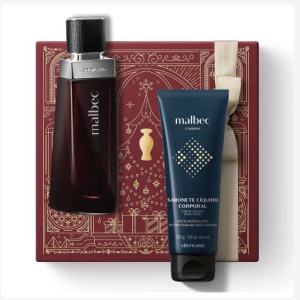 O Boticário Malbec Coffret Presente, Malbec Perfume EDT 100 ml e gel de duche 2 em 1, 250 g