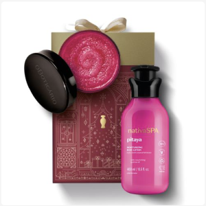 Kit Presente Nativa SPA Pitaya, ESFOLIANTE PITAYA 200g+LOCÃO HID PITAYA 400ml+Caixa Natal 2025