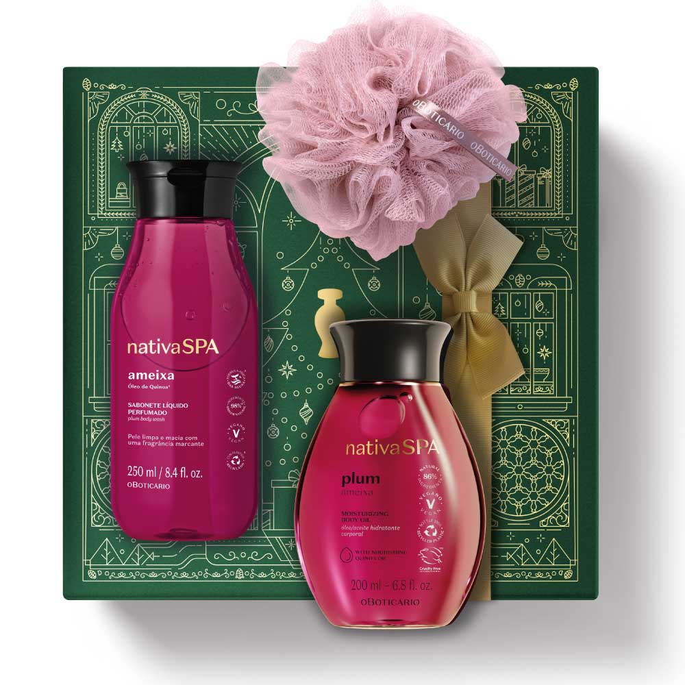 Kit de Natal Cuidado Nativa SPA Óleo Ameixa