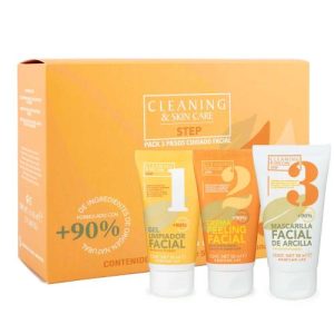 Pack 3 passos cuidado facial, el de limpeza com extrato de papaia, 50 ml; Máscara de argila com extrato de papaia, 50 ml; Creme peeling com extrato de papaia e enzima de papaia e ananás, 50 ml