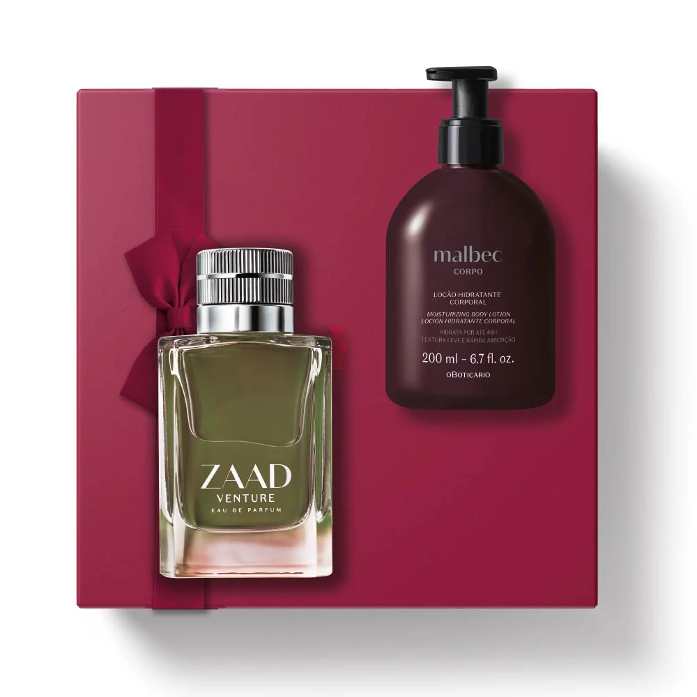 Kit de Dia do Amor Perfume Zaad Venture + Malbec