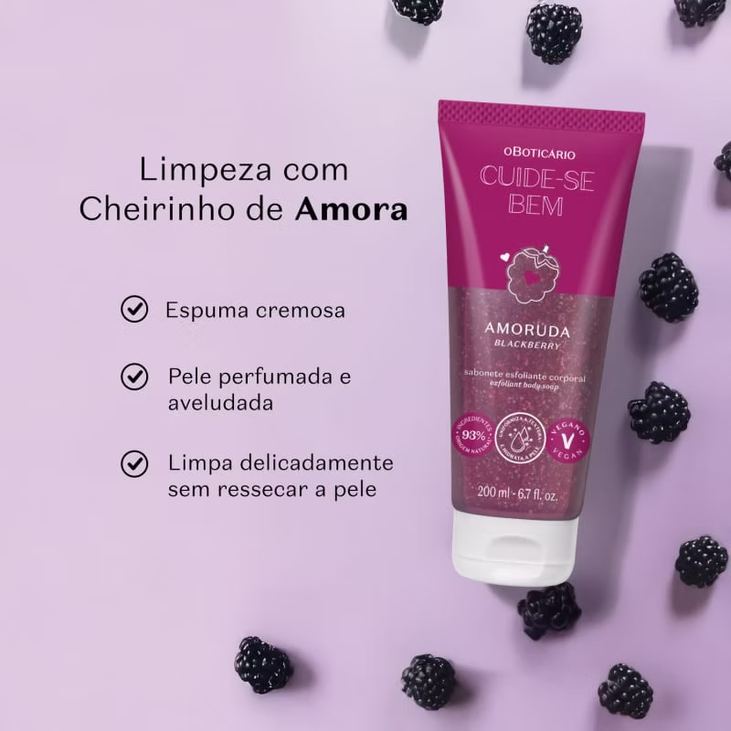 Boticario - Cuide Se Bem - Amoruda - Sabonete Liquido Esfoliante Corporal 200Ml