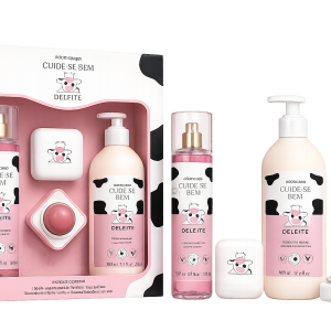 Kit Presente O Boticário Cuide-se Bem Deleite – Body Splash 200 ml + Loção Hidratante 400 ml + Sabonete em Barra 80 g + Bálsamo Labial 10 g