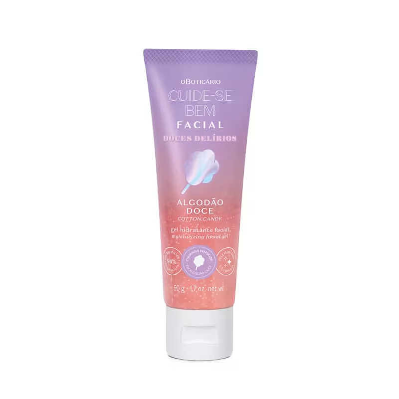 GEL HIDRATANTE FACIAL 50G CUIDE-SE BEM DOCES DELÍRIOS ALGODÃO DOCE