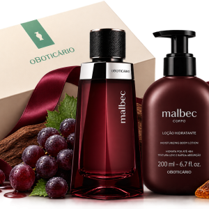 Kit Malbec O Boticário –Malbec Eau de Toilette – 100 ml + Malbec Corpo – Loção Hidratante – 200 ml