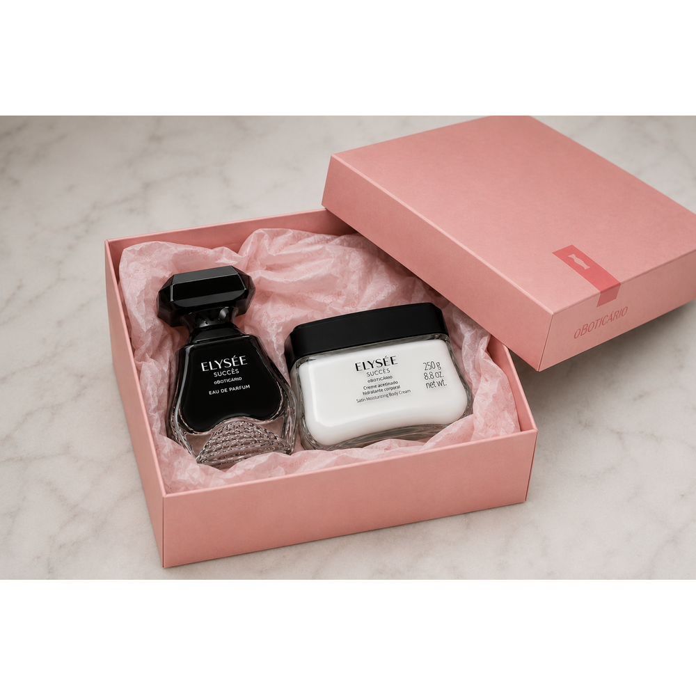 Kit Elysée Succès Eau de Parfum, 50ml+Creme Hidratante Acetinado Elysée Succès, 250g