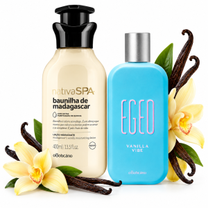 kit com a Loção Hidratante Nativa SPA Baunilha de Madagascar 400 ml + Egeo Vanilla Vibe